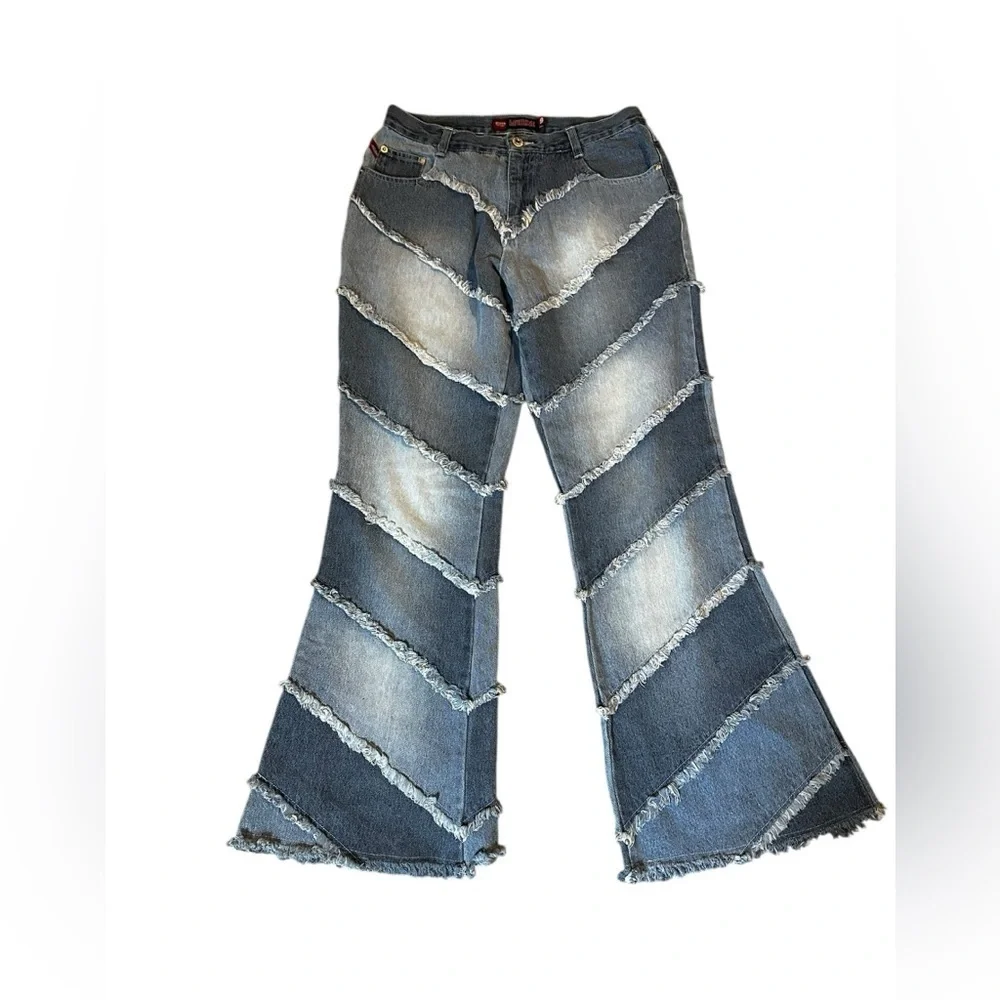 Vintage y2k 90s Blue Flared Women Jeans - Picture 2 of 8